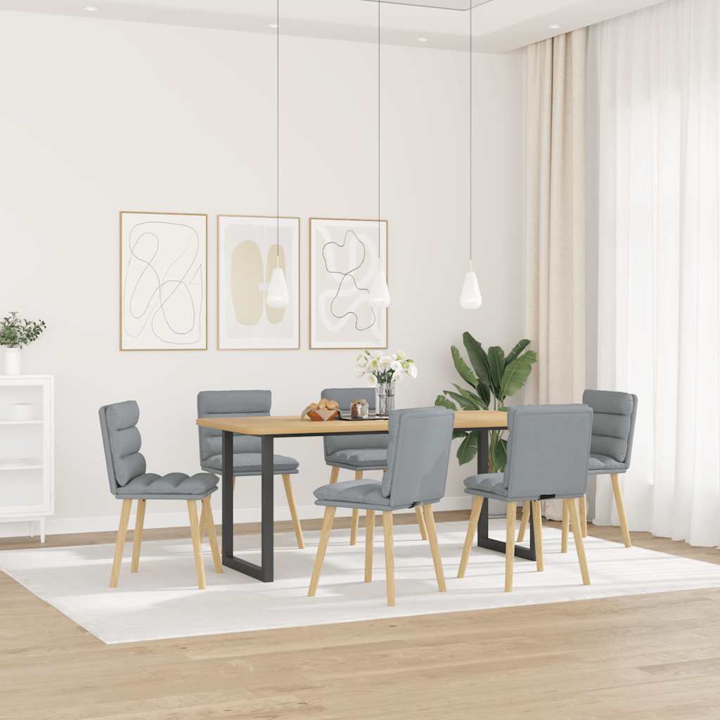 Chaises à manger lot de 6 gris clair tissu - XIOS