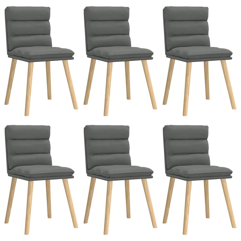 Chaises à manger lot de 6 gris foncé tissu - XIOS