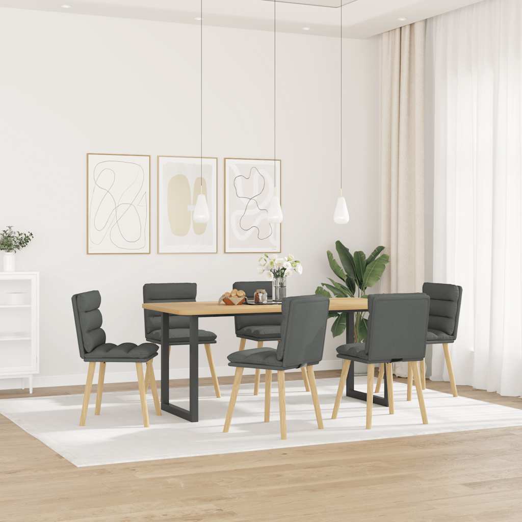 Chaises à manger lot de 6 gris foncé tissu - XIOS