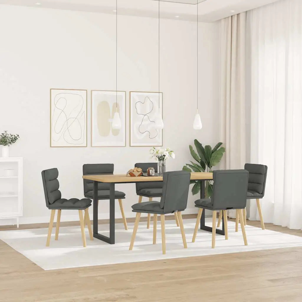 Chaises à manger lot de 6 gris foncé tissu - XIOS