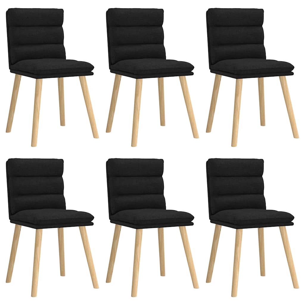 Chaises à manger lot de 6 noir tissu - XIOS
