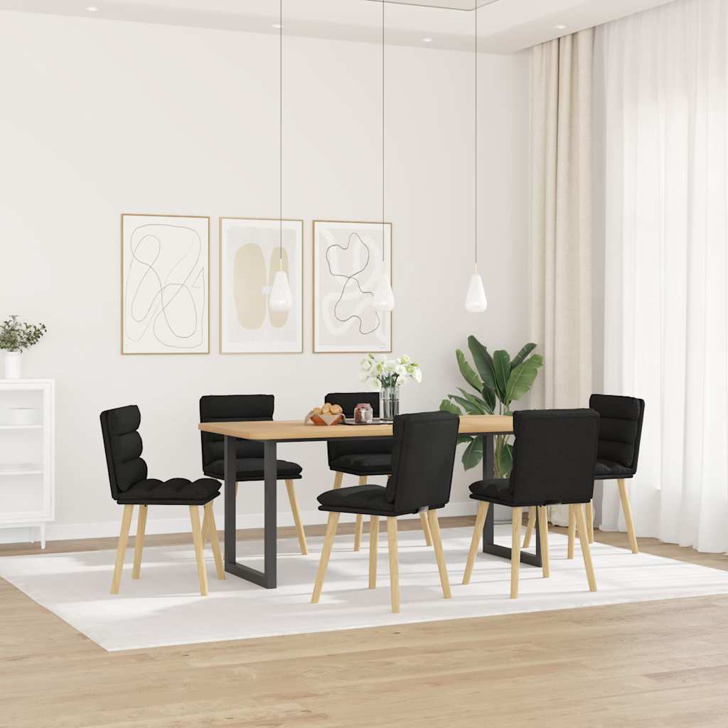 Chaises à manger lot de 6 noir tissu - XIOS