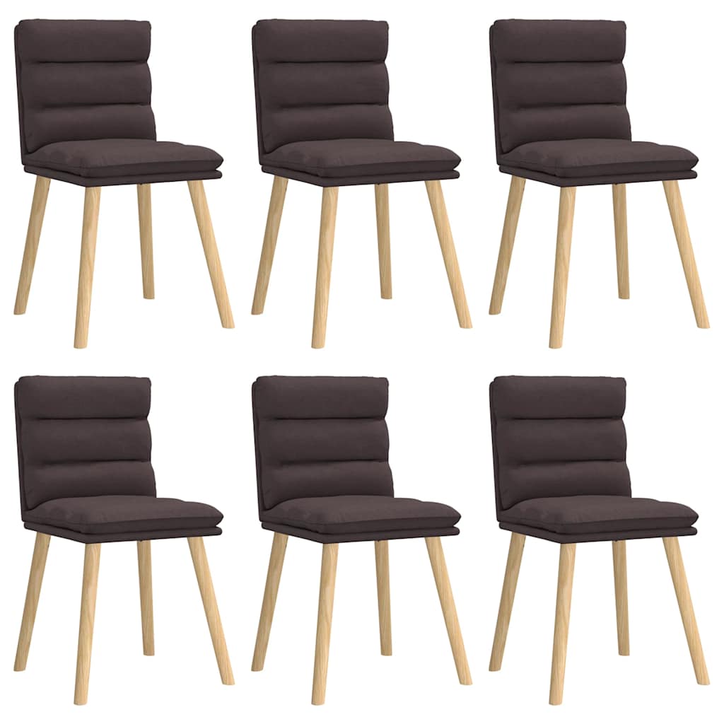 Chaises à manger lot de 6 marron foncé tissu - XIOS