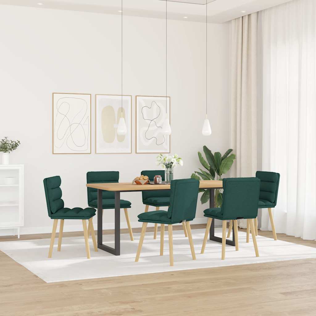 Chaises à manger lot de 6 vert foncé tissu - XIOS