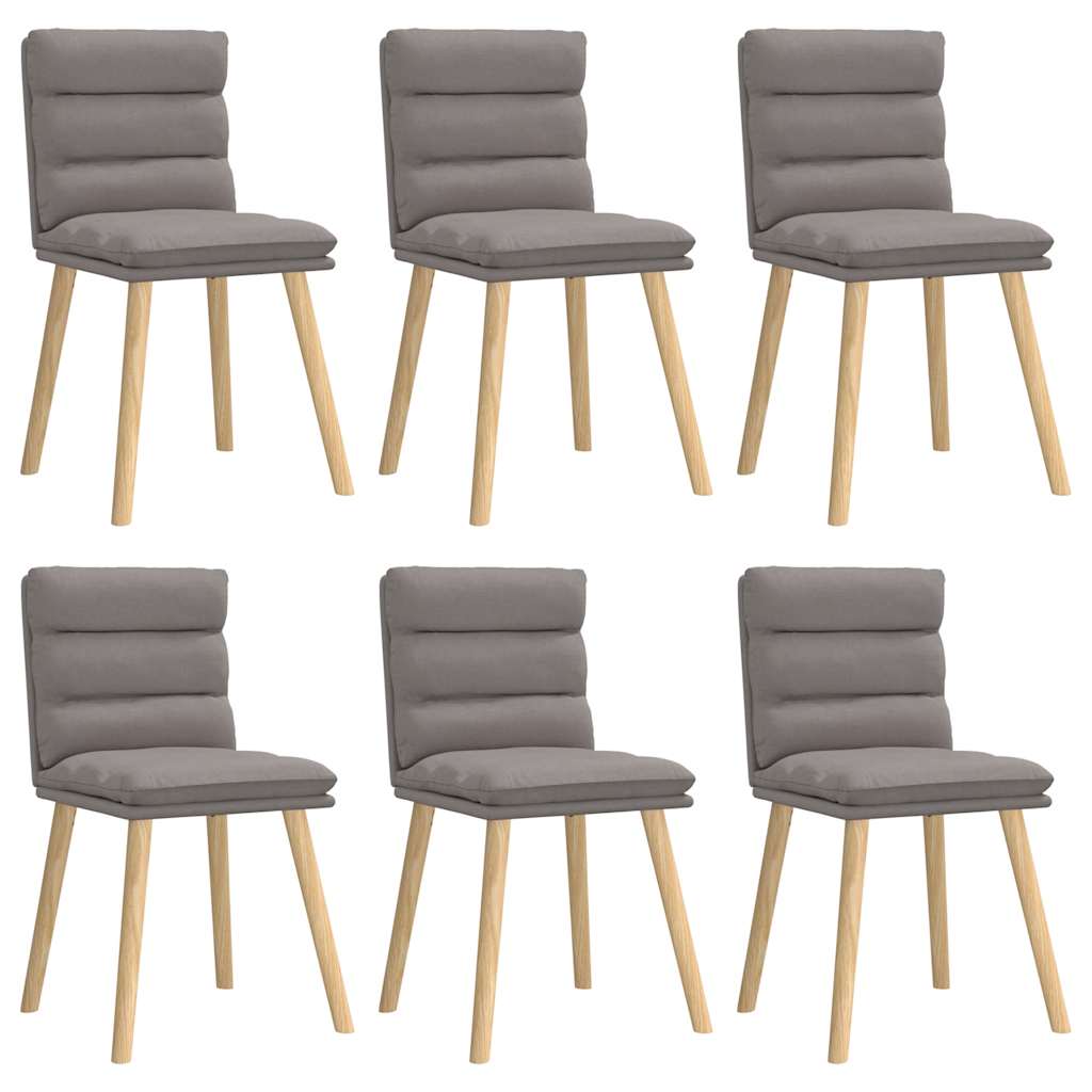 Chaises à manger lot de 6 taupe tissu - XIOS