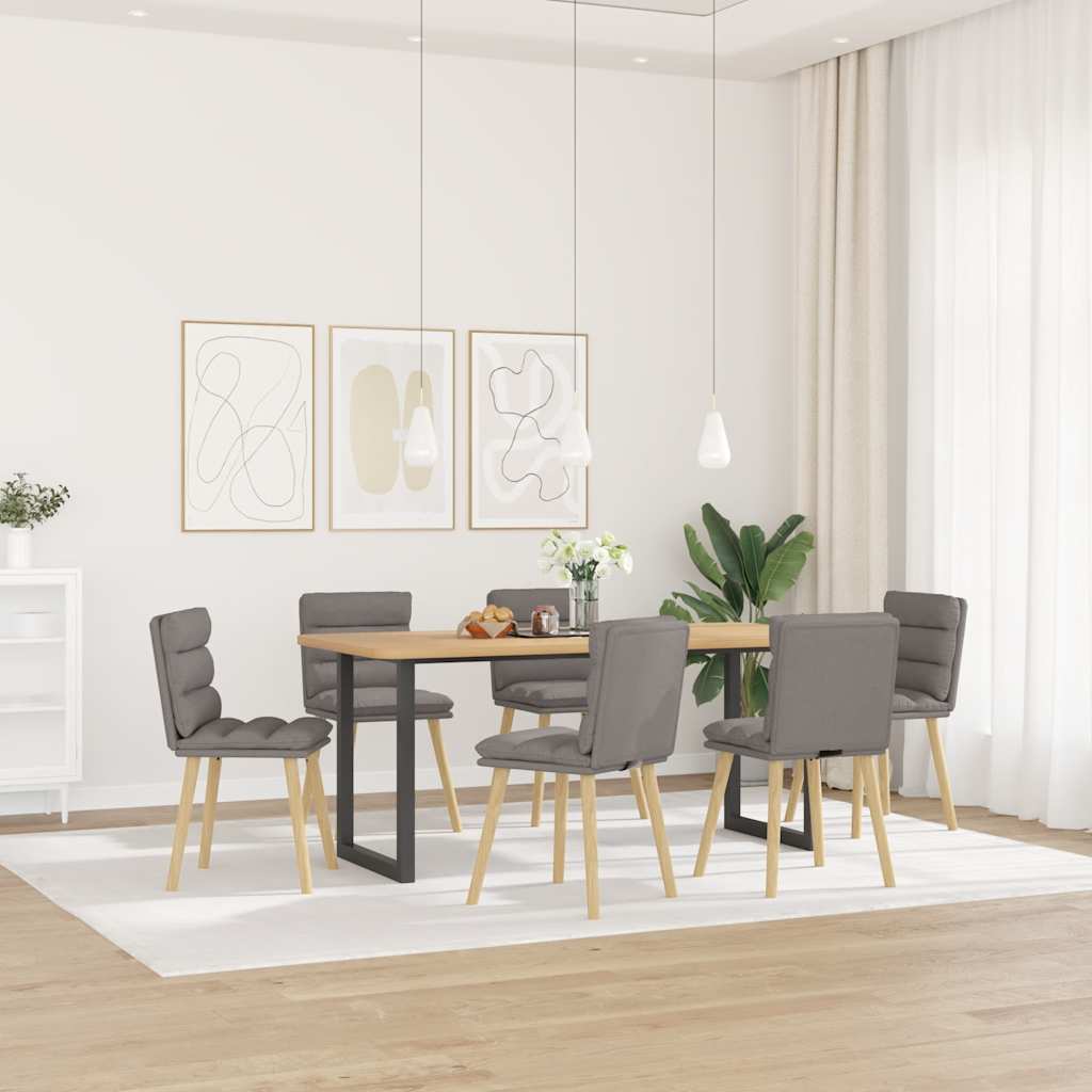 Chaises à manger lot de 6 taupe tissu - XIOS