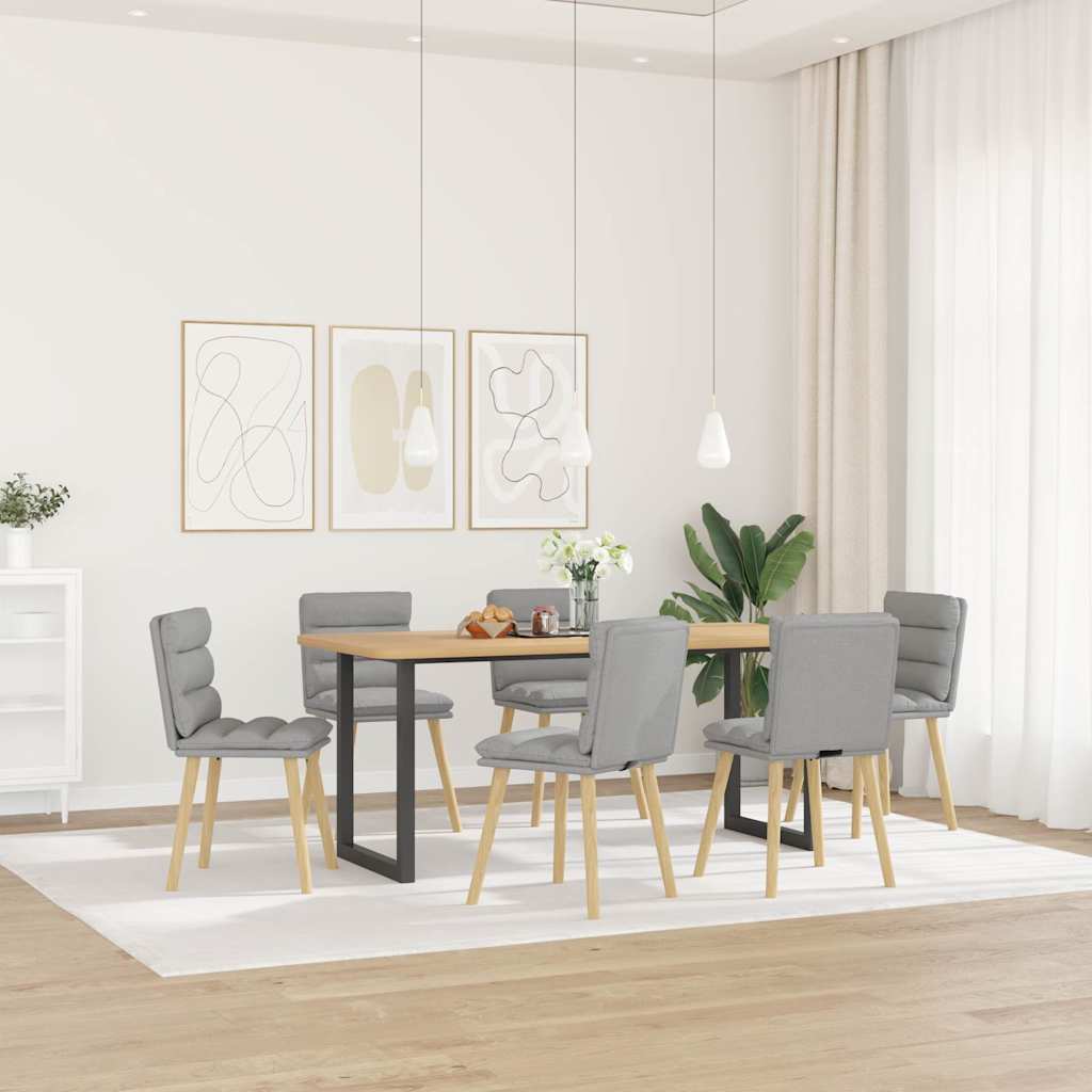 Chaises à manger lot de 6 gris nuage tissu - XIOS