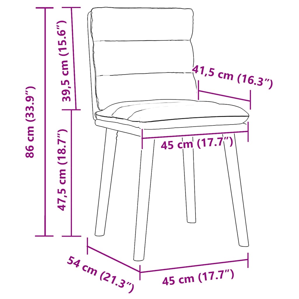 Chaises à manger lot de 6 bleu jean tissu - XIOS