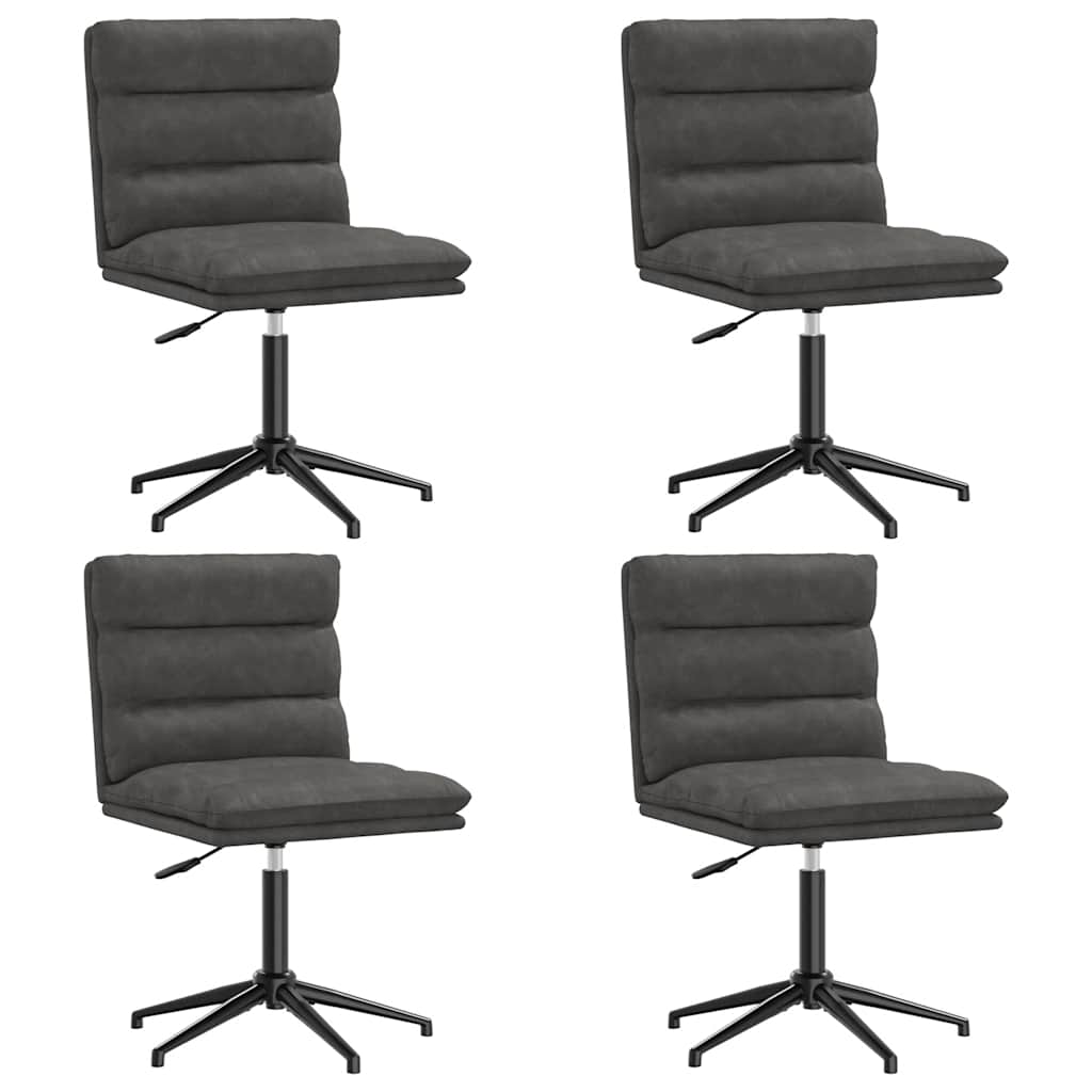 Chaises à manger lot de 4 noir similicuir