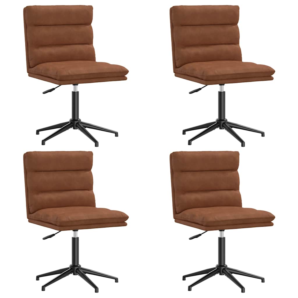 Chaises à manger lot de 4 marron similicuir - XIOS