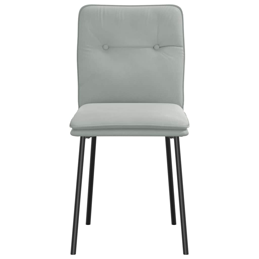 Chaises à manger lot de 6 gris clair velours - XIOS