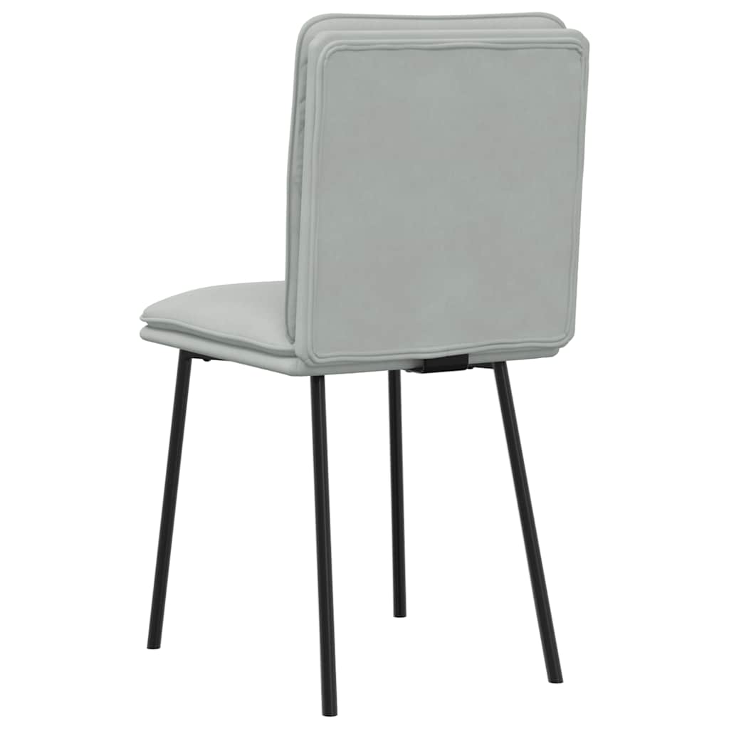 Chaises à manger lot de 6 gris clair velours - XIOS
