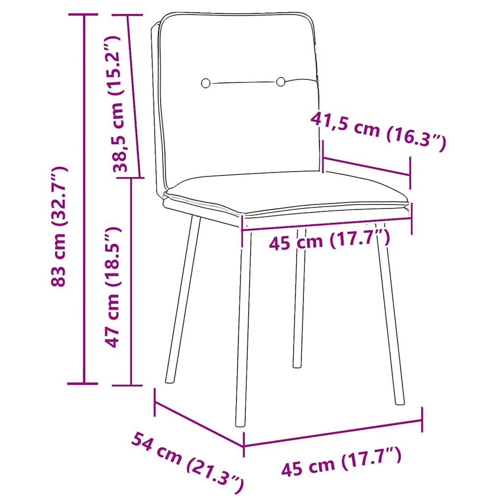 Chaises à manger lot de 6 gris clair velours - XIOS