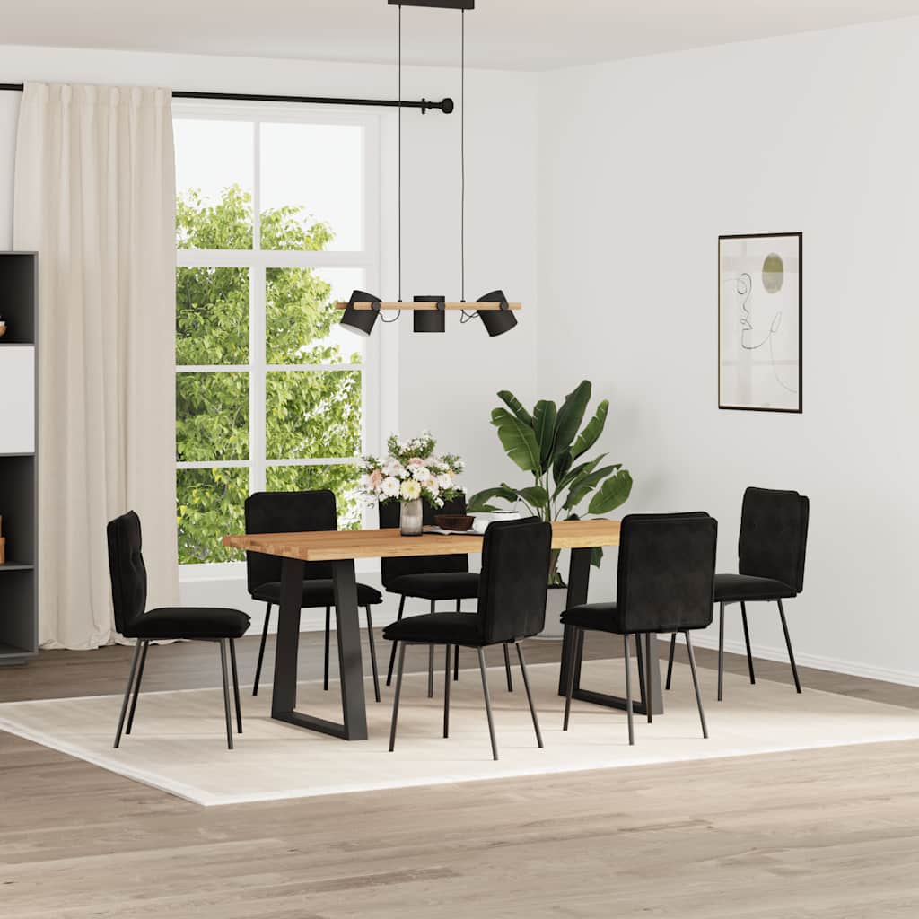 Chaises à manger lot de 6 noir velours - XIOS