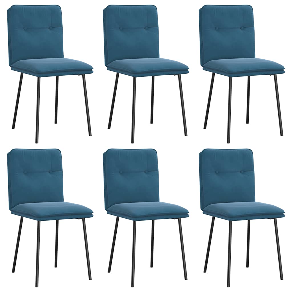 Chaises à manger lot de 6 bleu velours - XIOS