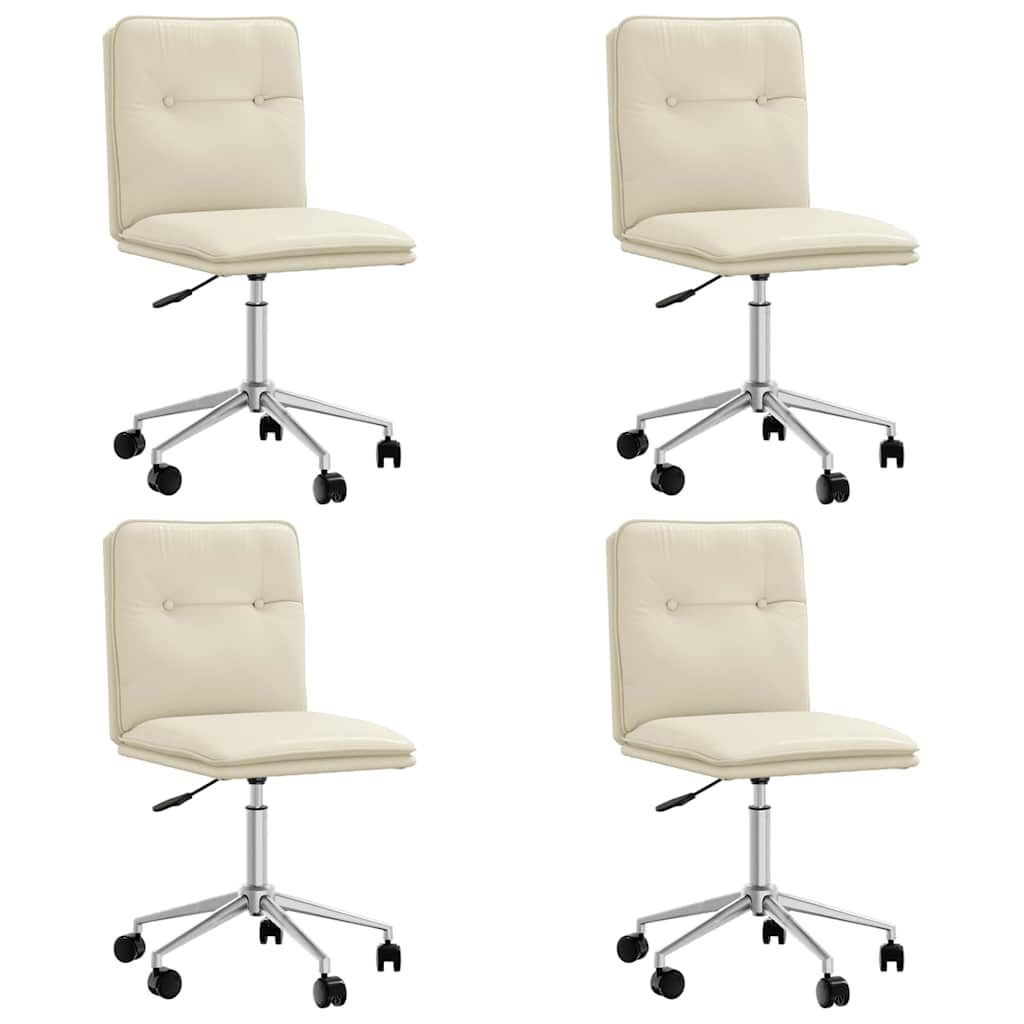 Chaises à manger lot de 4 crème similicuir - XIOS