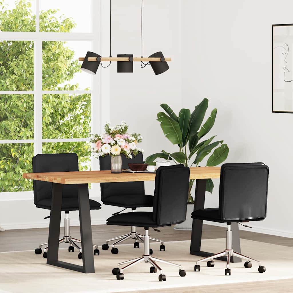 Chaises à manger lot de 4 noir similicuir - XIOS