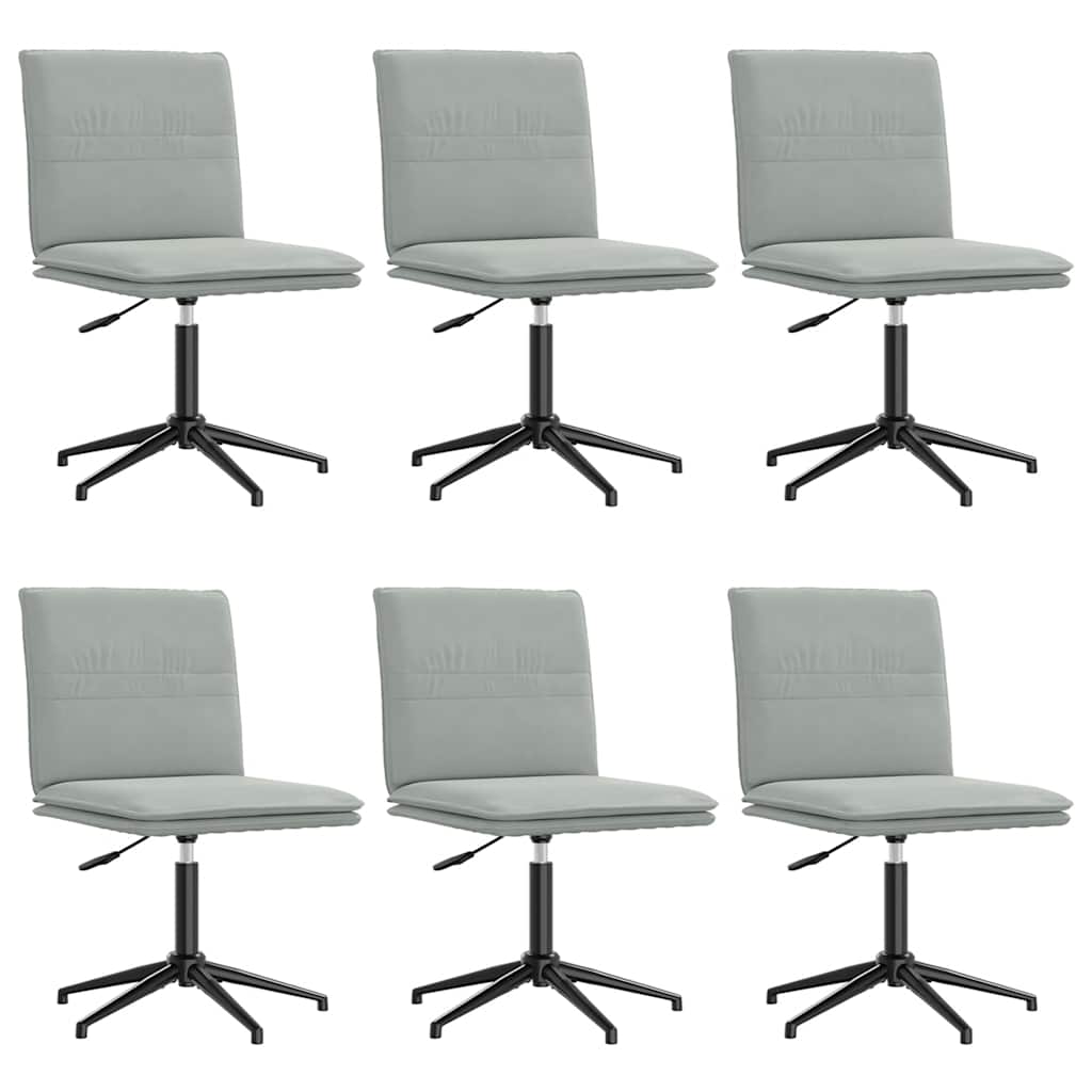 Chaises à manger lot de 6 gris clair velours - XIOS