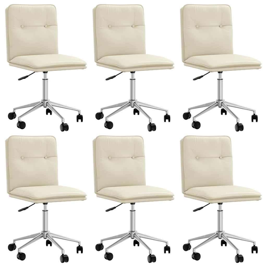 Chaises à manger lot de 6 crème similicuir - XIOS