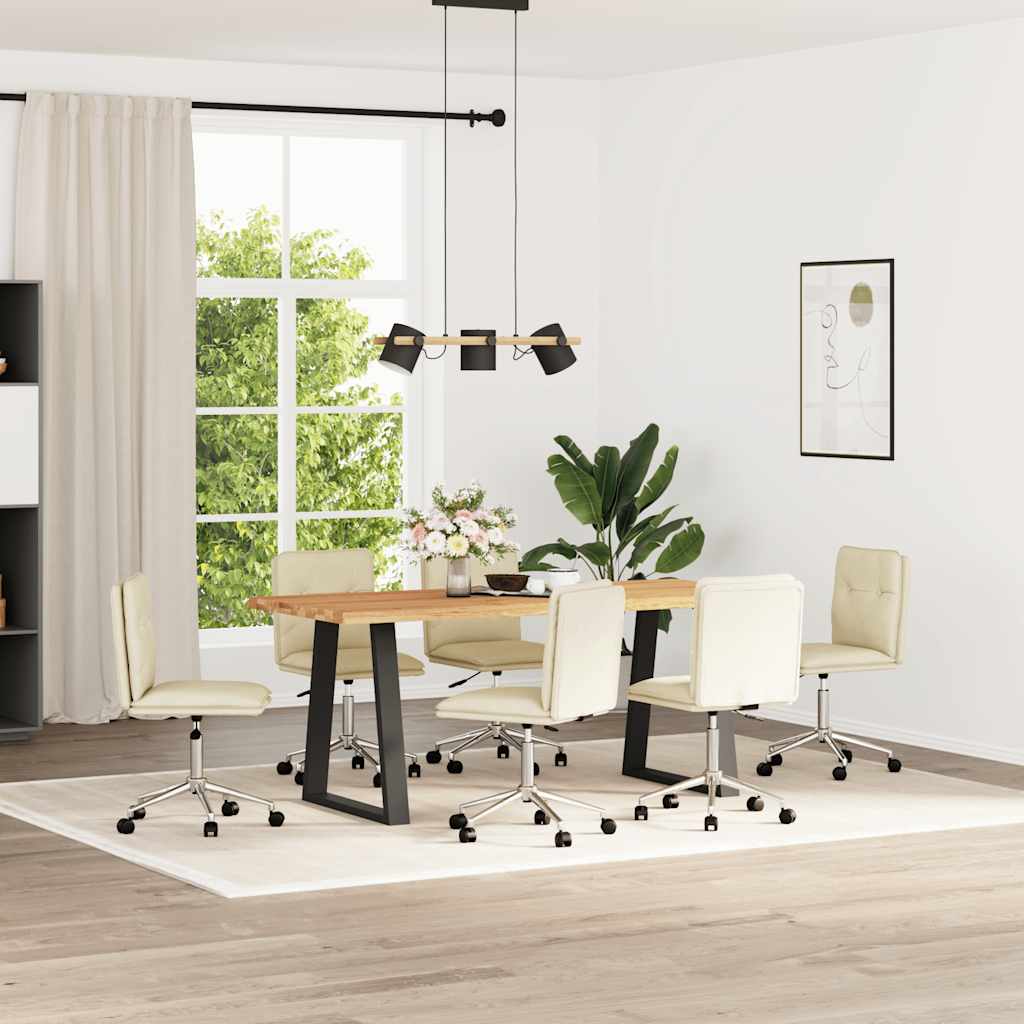 Chaises à manger lot de 6 crème similicuir - XIOS