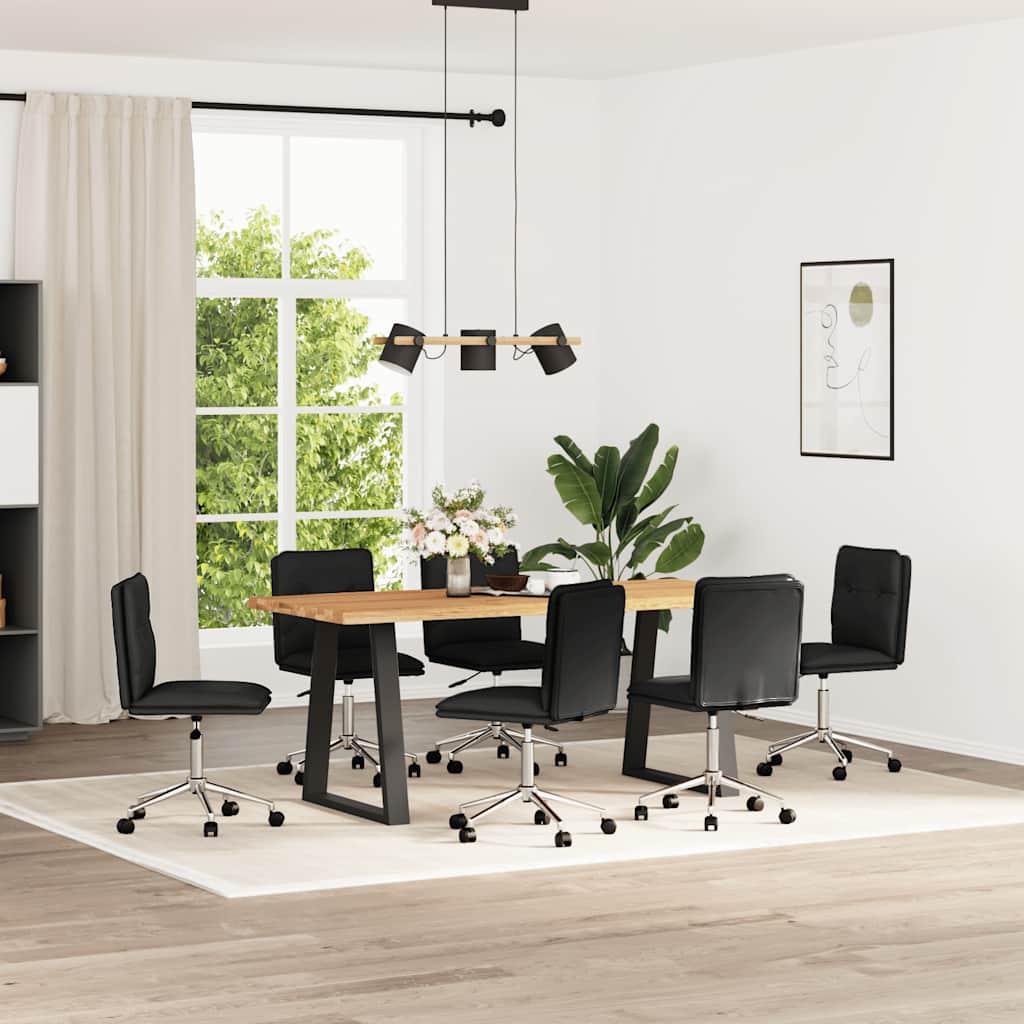 Chaises à manger lot de 6 noir similicuir - XIOS