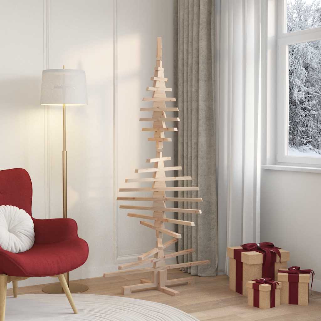 Arbre de Noël en bois pour décoration 180 cm bois massif de pin - XIOS