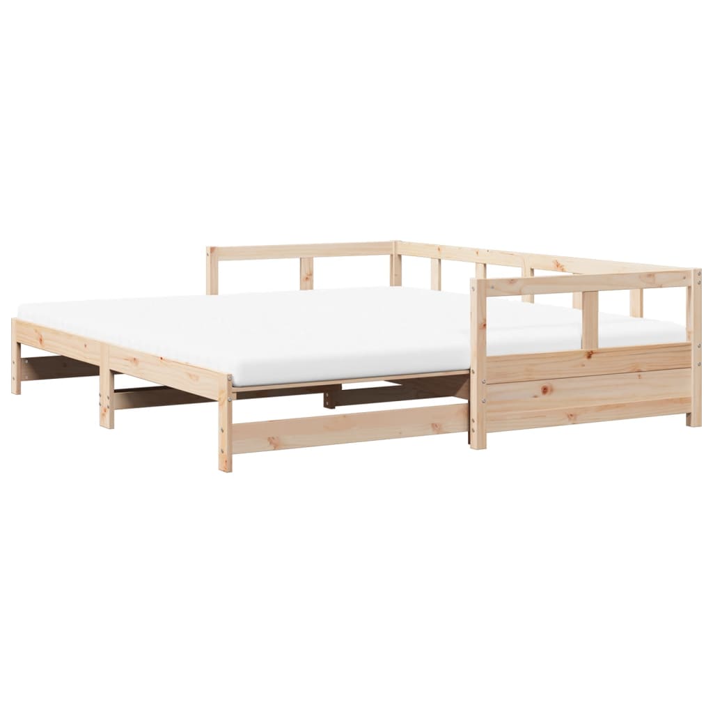 Lit de jour et lit gigogne et matelas 80x200 cm bois pin massif - XIOS
