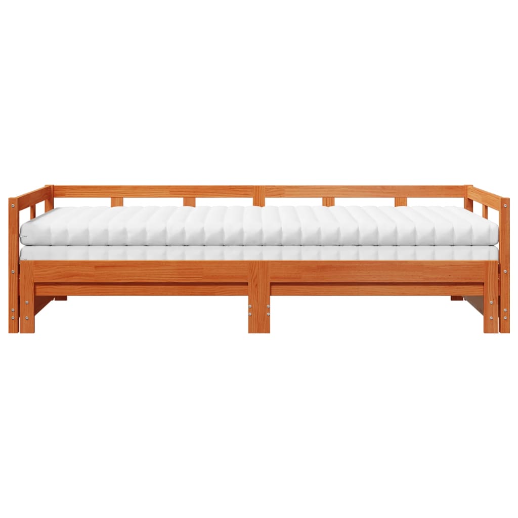 Lit de jour et lit gigogne et matelas 80x200 cm bois pin massif - XIOS