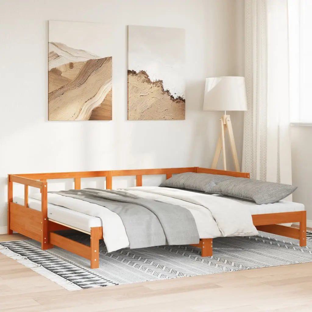 Lit de jour et lit gigogne et matelas 80x200 cm bois pin massif - XIOS