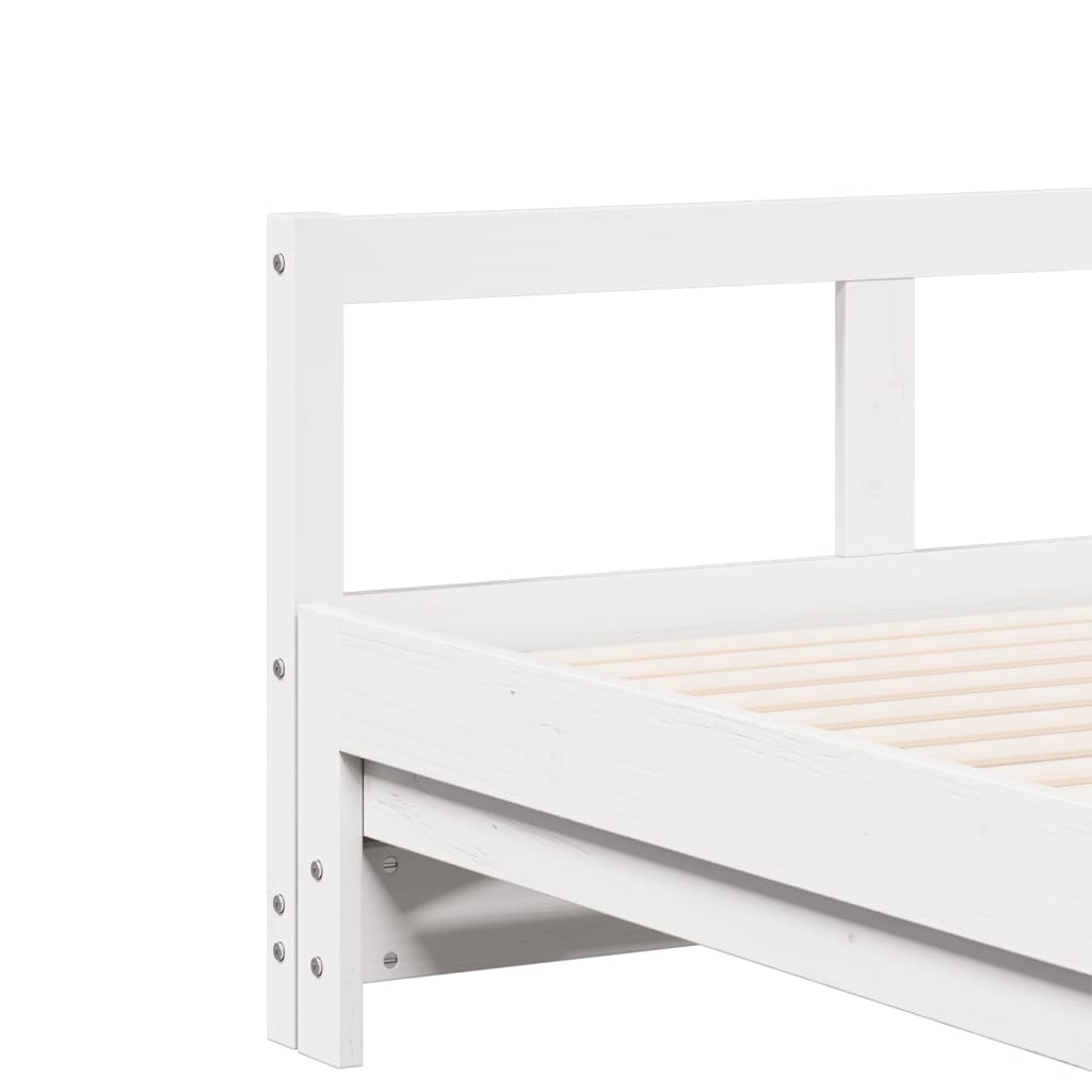 Lit de jour et lit gigogne et matelas 90x200 cm bois pin massif - XIOS