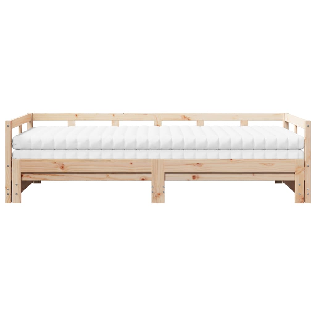 Lit de jour et lit gigogne et matelas 90x190 cm bois pin massif - XIOS