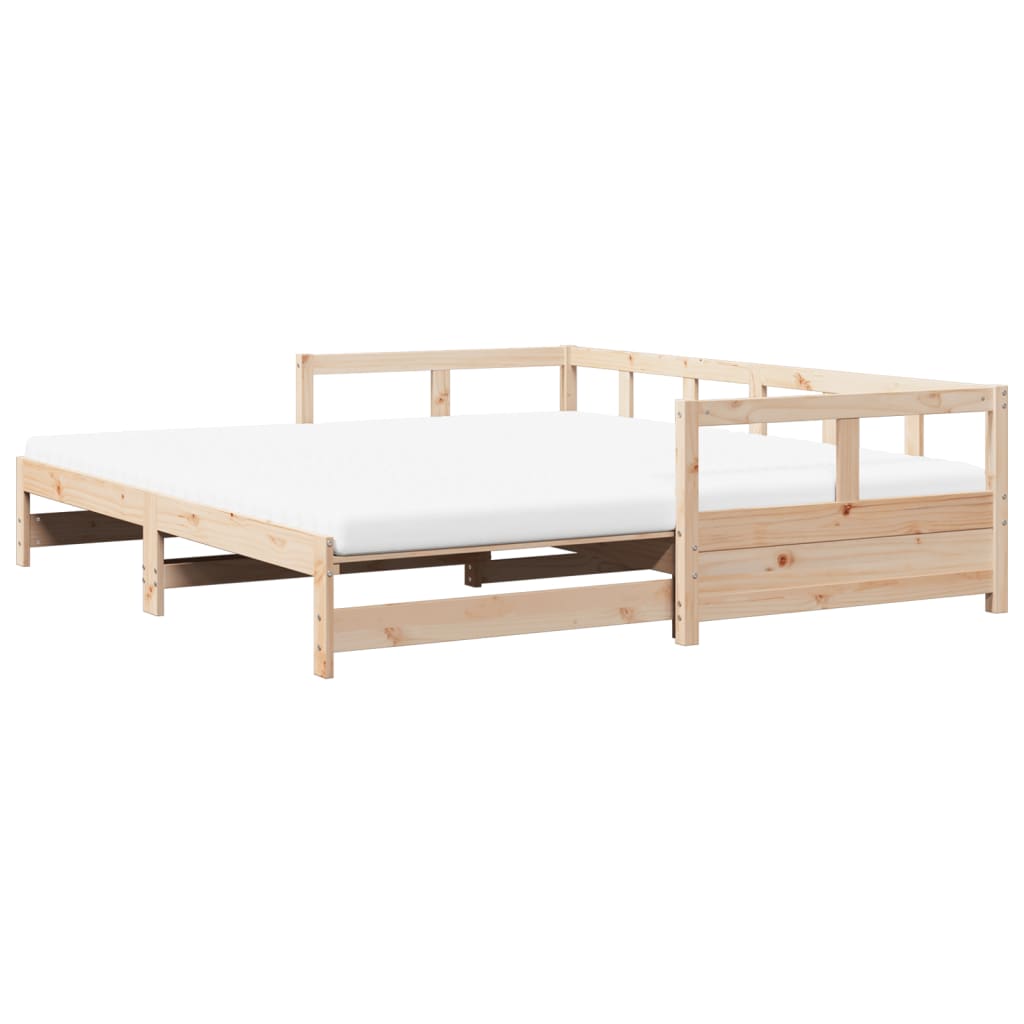 Lit de jour et lit gigogne et matelas 90x190 cm bois pin massif - XIOS