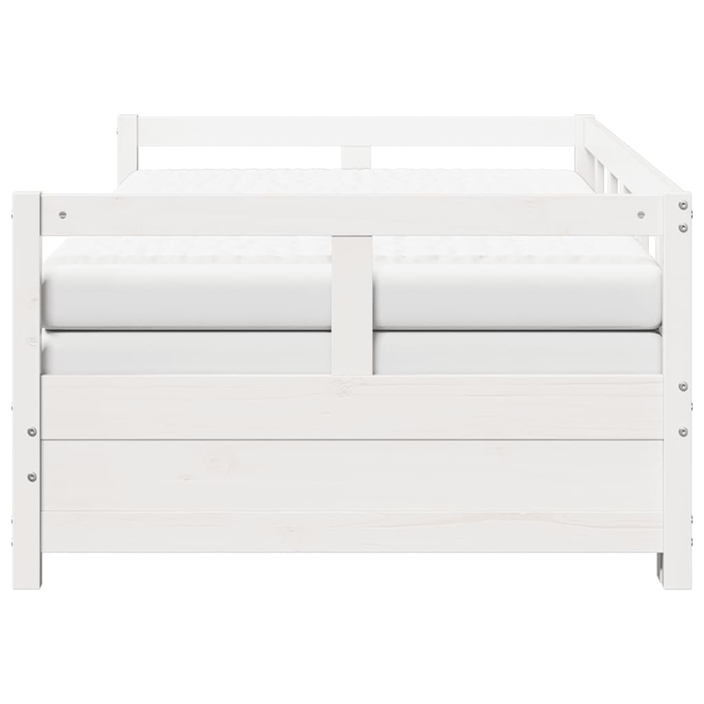 Lit de jour et lit gigogne et matelas 90x190 cm bois pin massif - XIOS