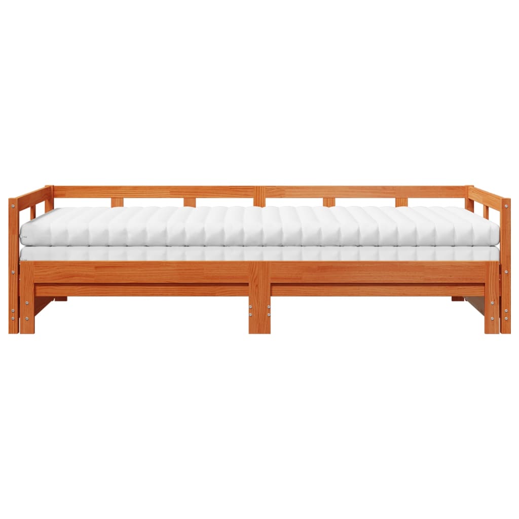 Lit de jour et lit gigogne et matelas 90x190 cm bois pin massif - XIOS