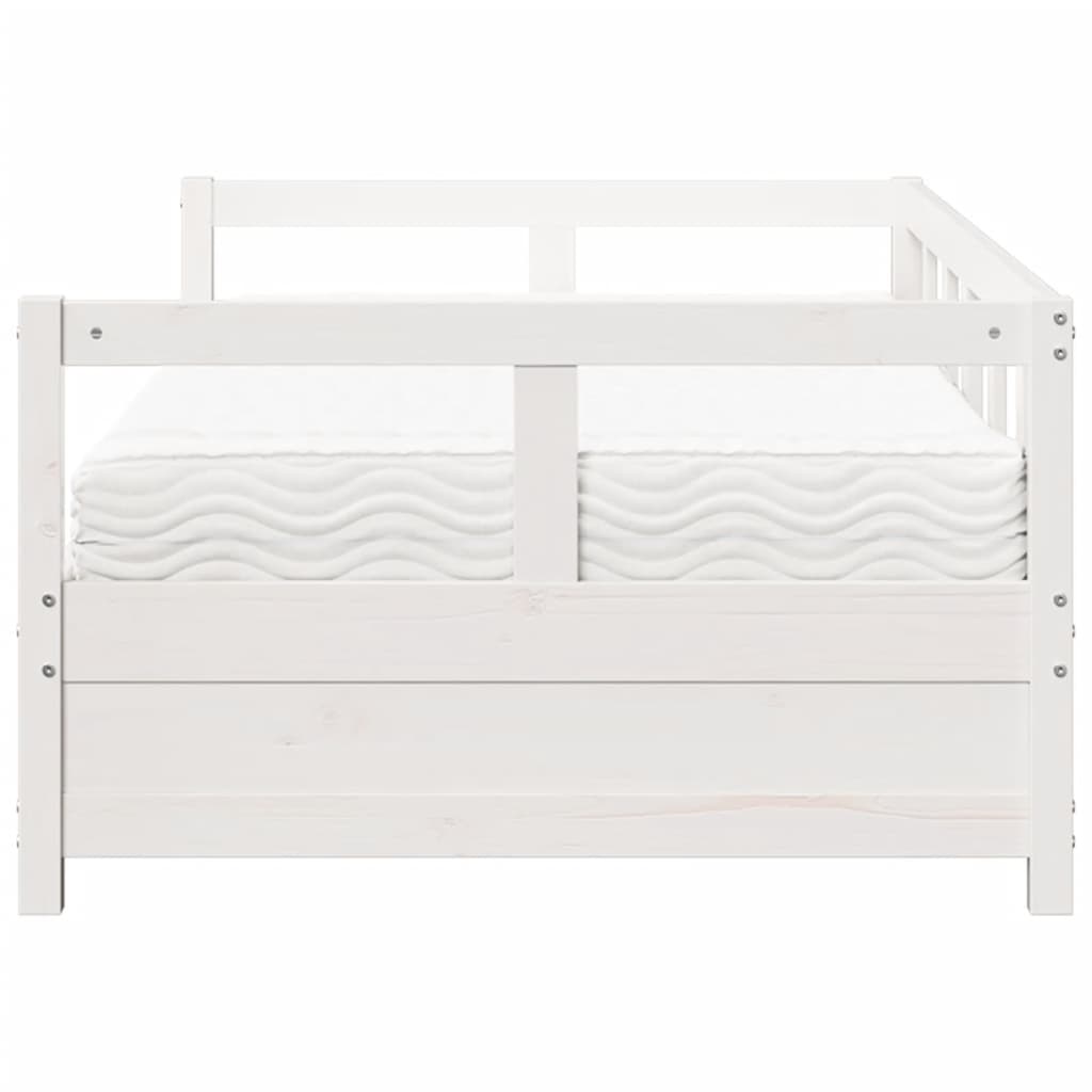 Lit de jour avec matelas blanc 80x200 cm bois de pin massif - XIOS