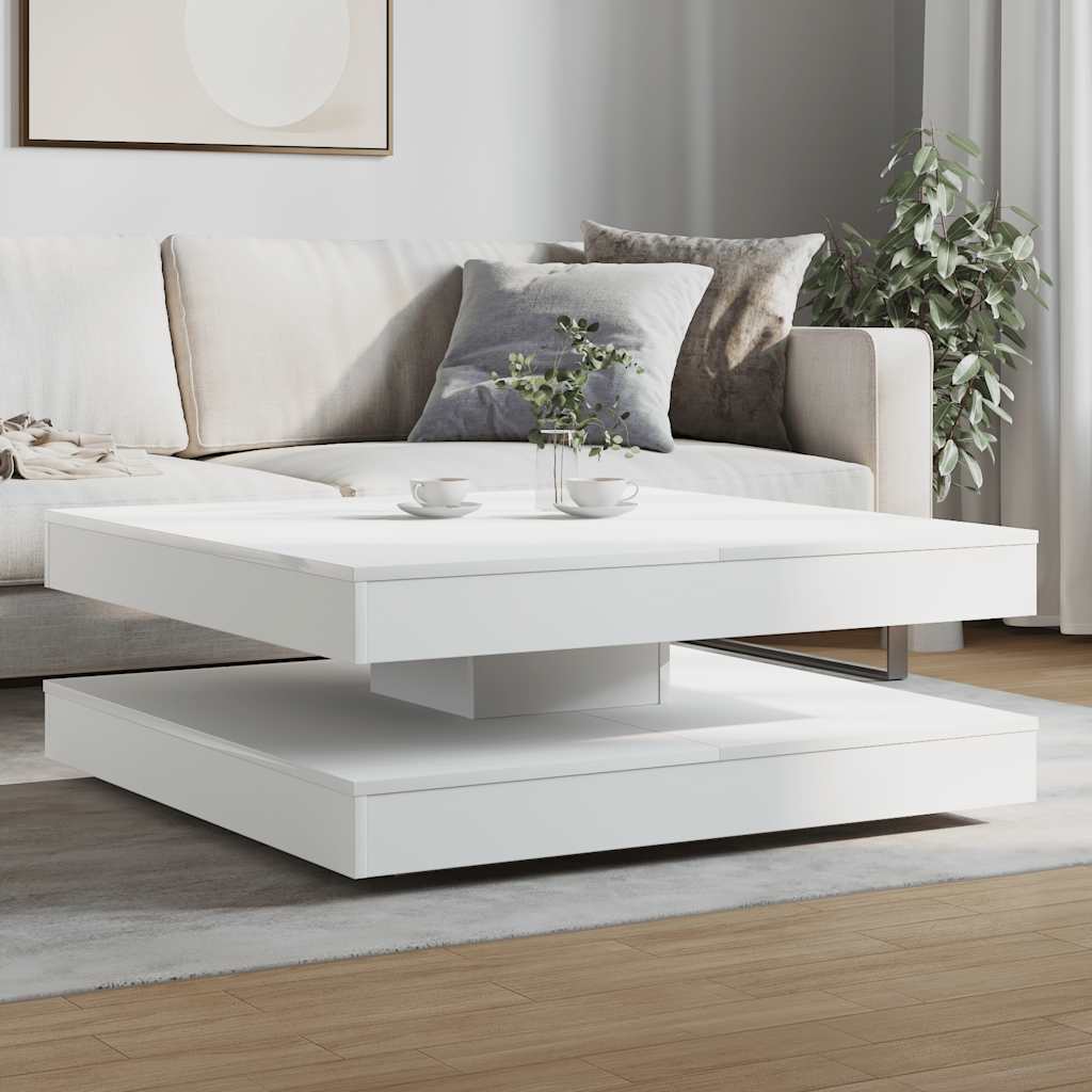 Table basse rotative à 360 degrés blanc 90x90x34,5 cm - XIOS