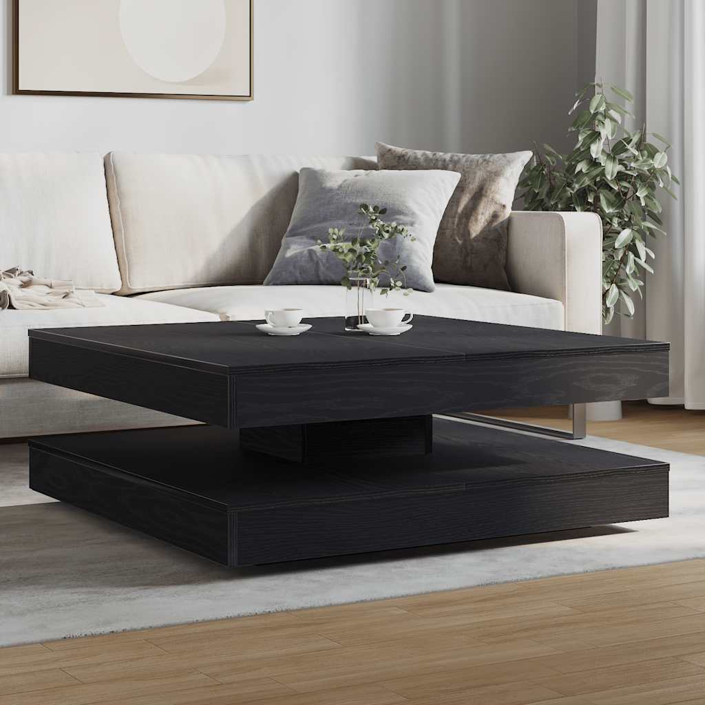 Table basse rotative à 360 degrés chêne noir 90x90x34,5 cm - XIOS