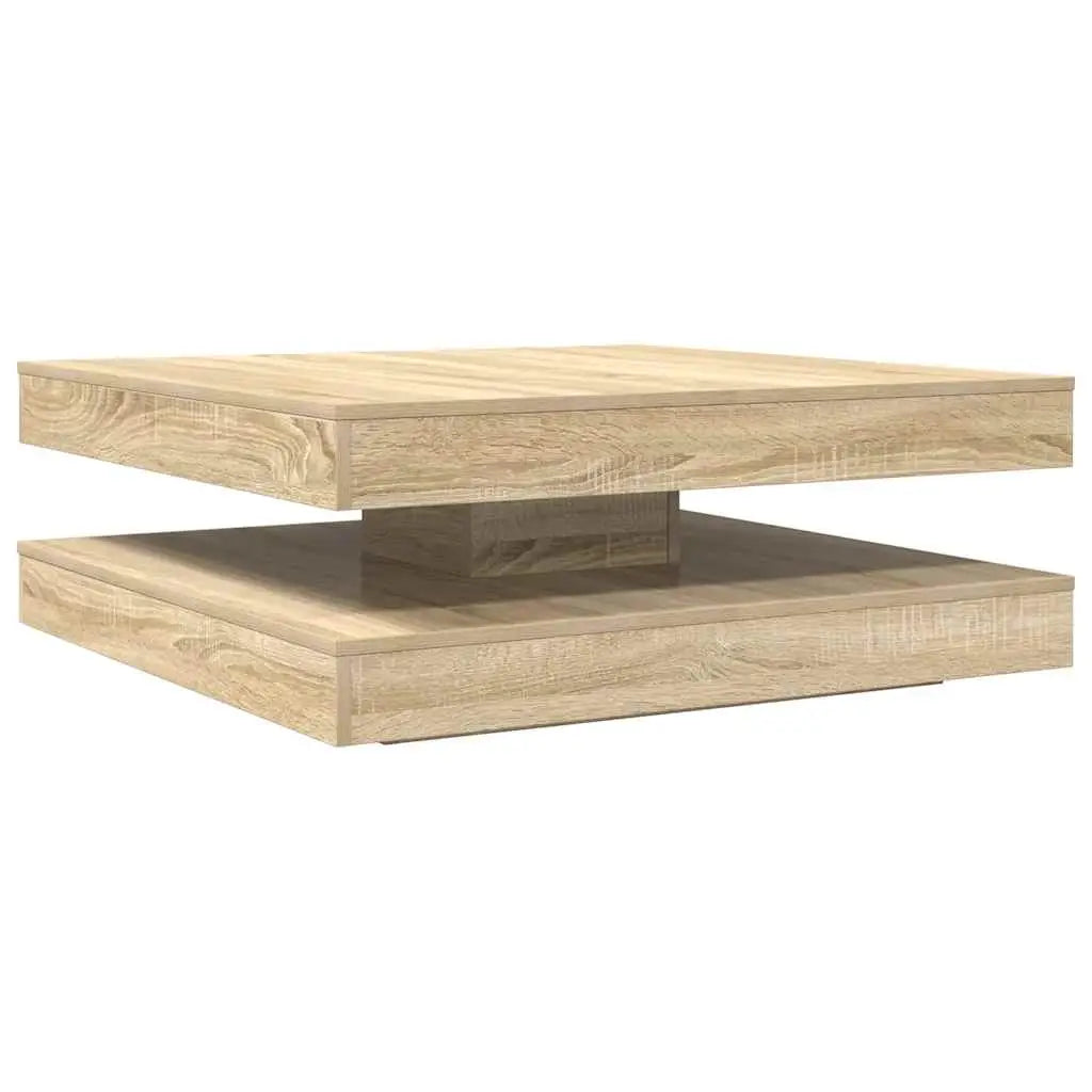 Table basse rotative à 360 degrés chêne sonoma 90x90x34,5 cm - XIOS