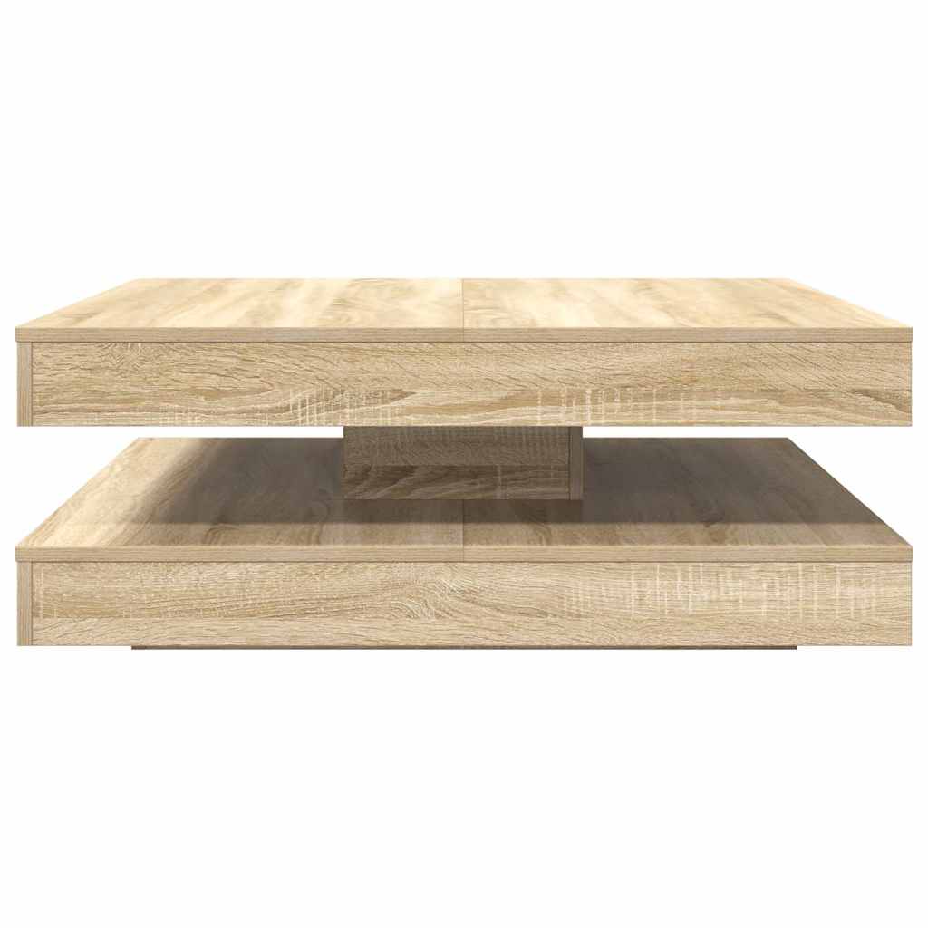 Table basse rotative à 360 degrés chêne sonoma 90x90x34,5 cm - XIOS