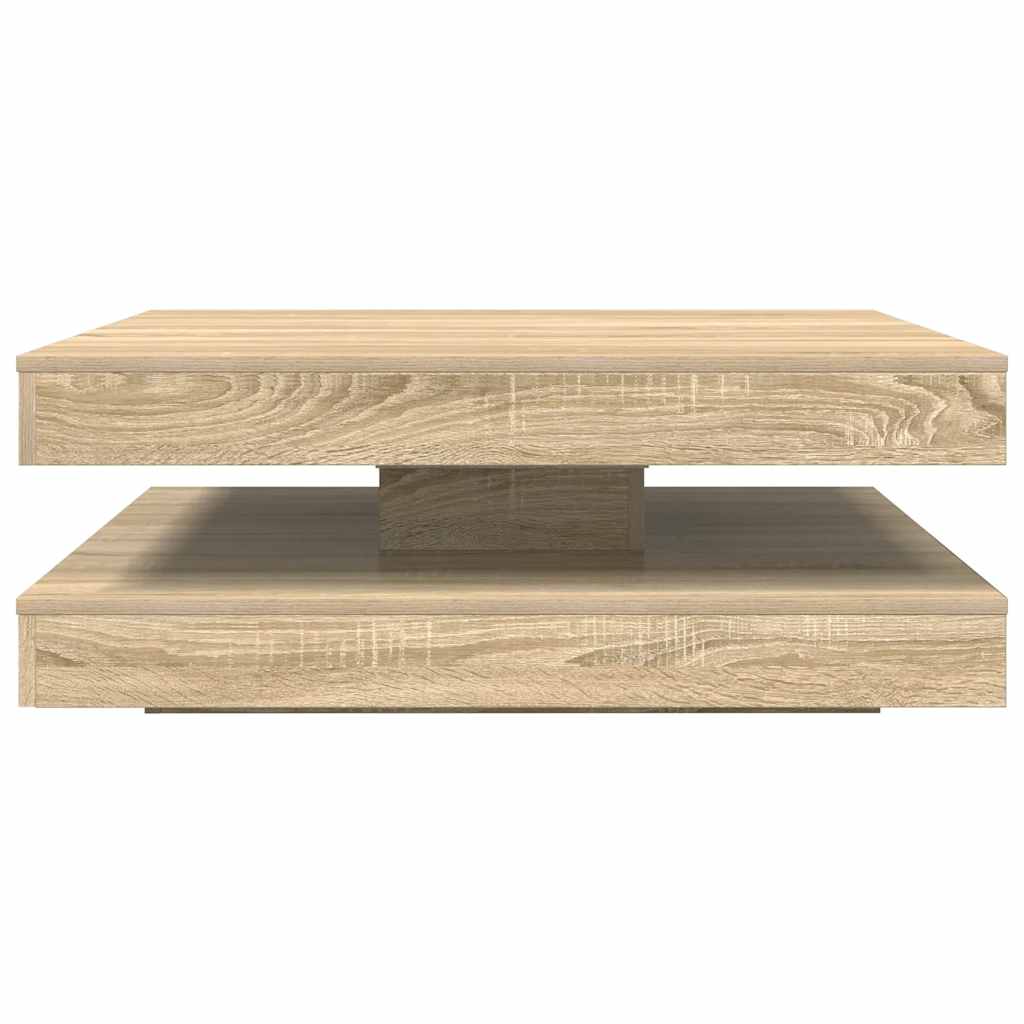 Table basse rotative à 360 degrés chêne sonoma 90x90x34,5 cm - XIOS