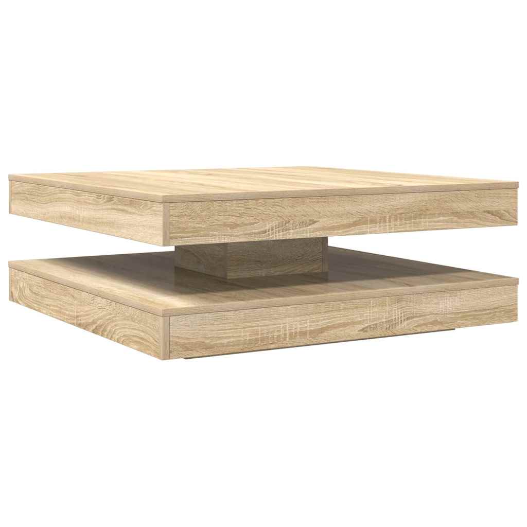 Table basse rotative à 360 degrés chêne sonoma 90x90x34,5 cm - XIOS