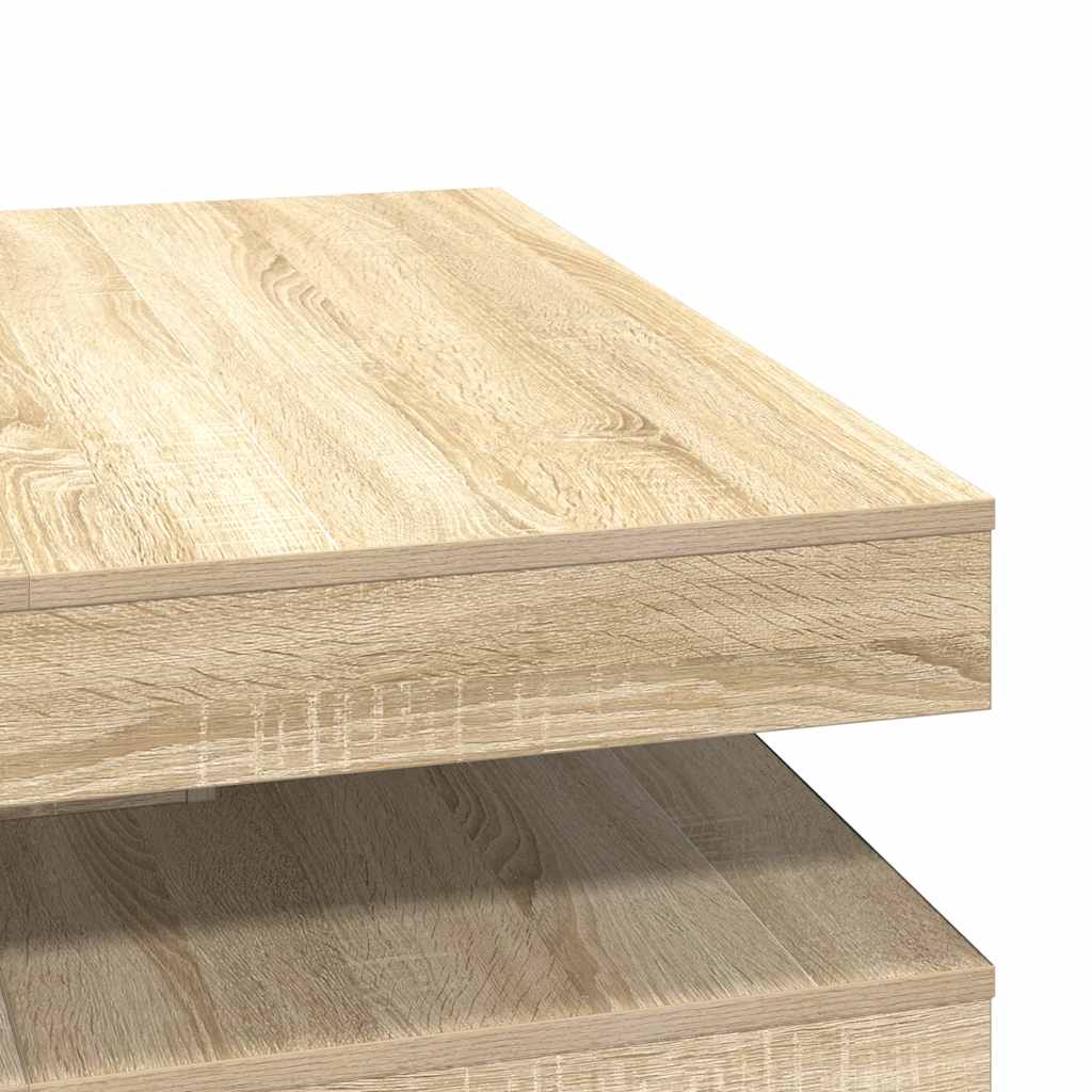 Table basse rotative à 360 degrés chêne sonoma 90x90x34,5 cm - XIOS