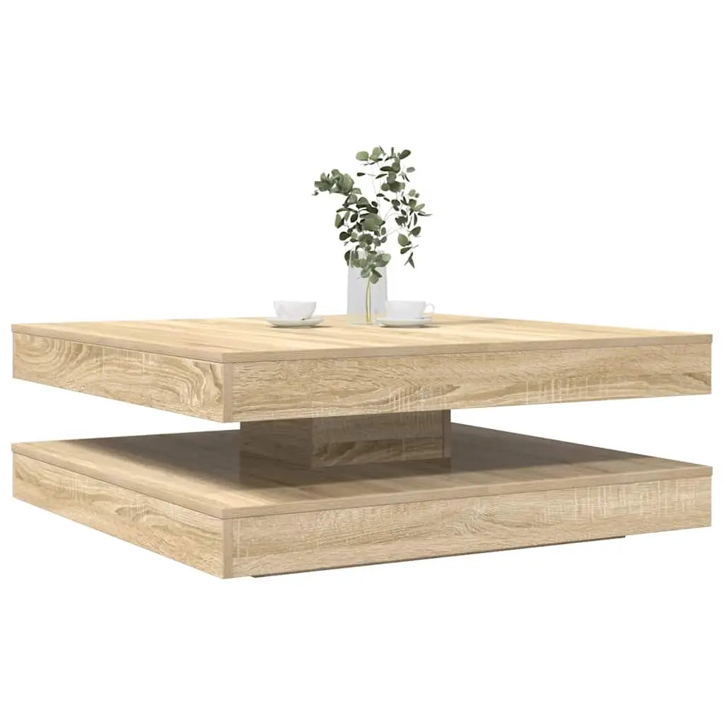Table basse rotative à 360 degrés chêne sonoma 90x90x34,5 cm - XIOS