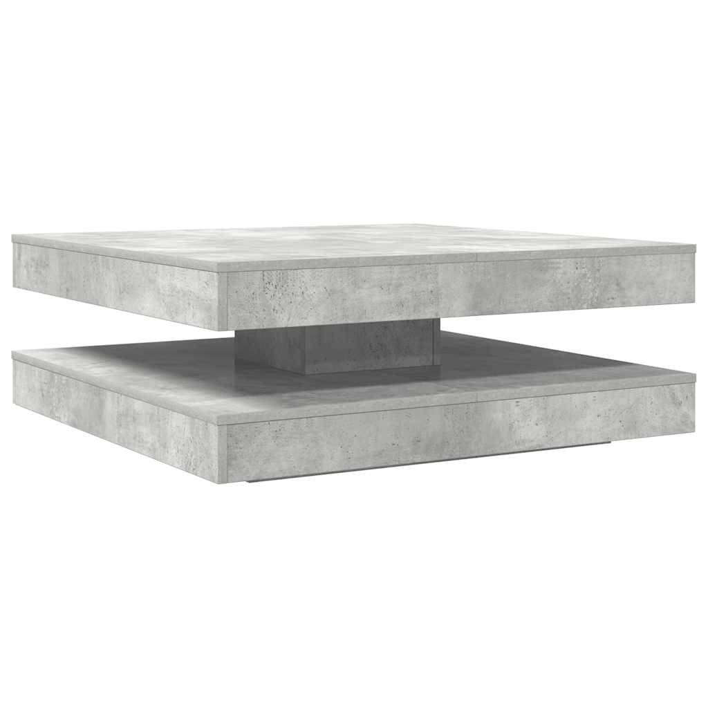 Table basse rotative à 360 degrés gris béton 90x90x34,5 cm - XIOS