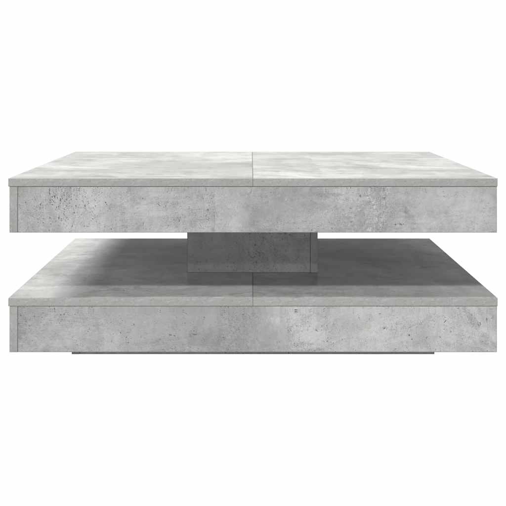 Table basse rotative à 360 degrés gris béton 90x90x34,5 cm - XIOS