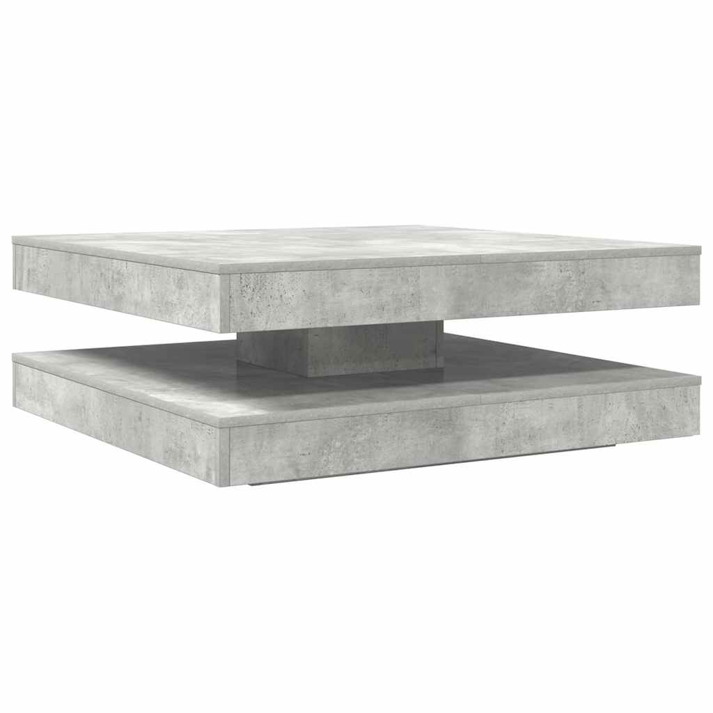 Table basse rotative à 360 degrés gris béton 90x90x34,5 cm - XIOS