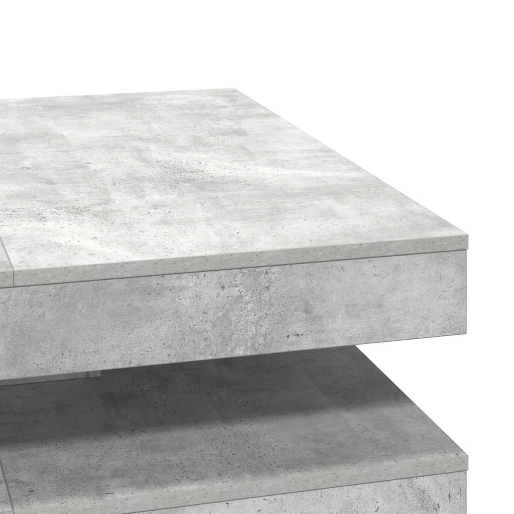 Table basse rotative à 360 degrés gris béton 90x90x34,5 cm - XIOS