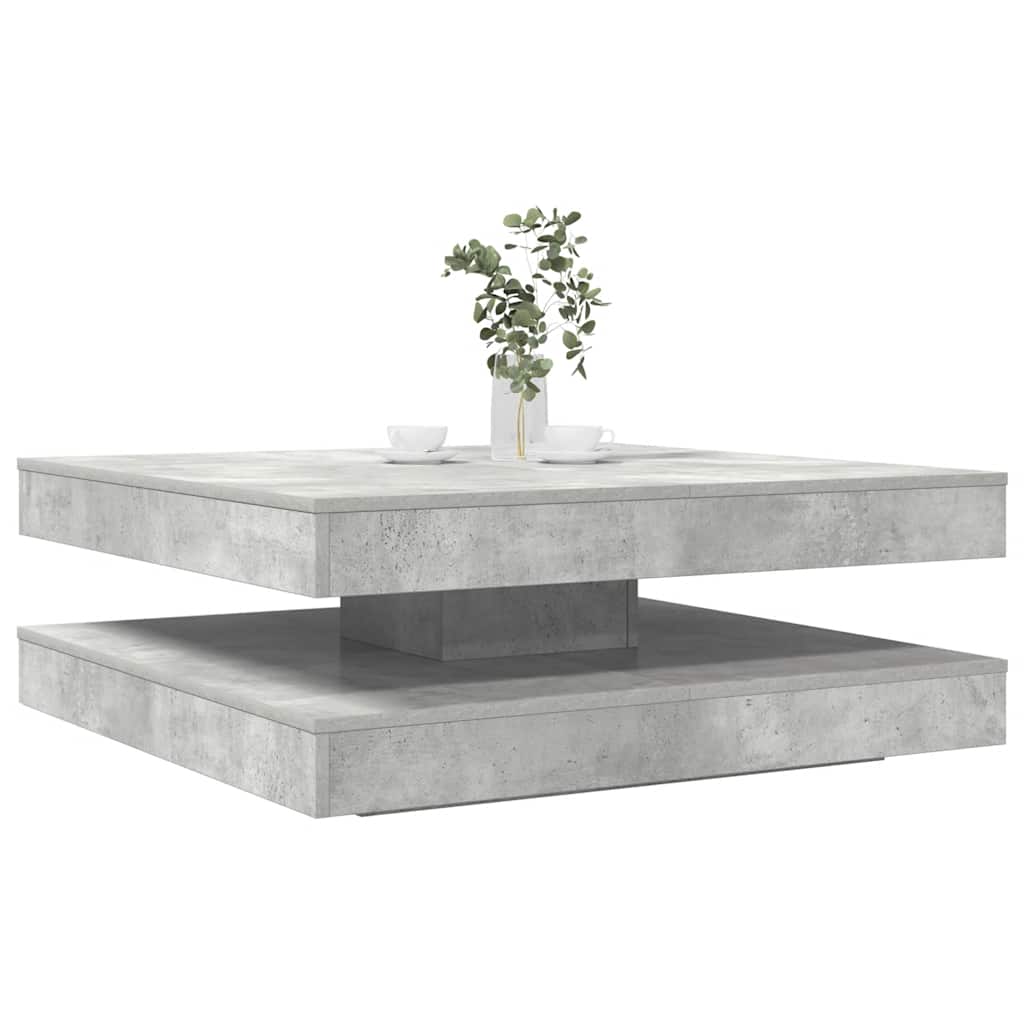 Table basse rotative à 360 degrés gris béton 90x90x34,5 cm - XIOS