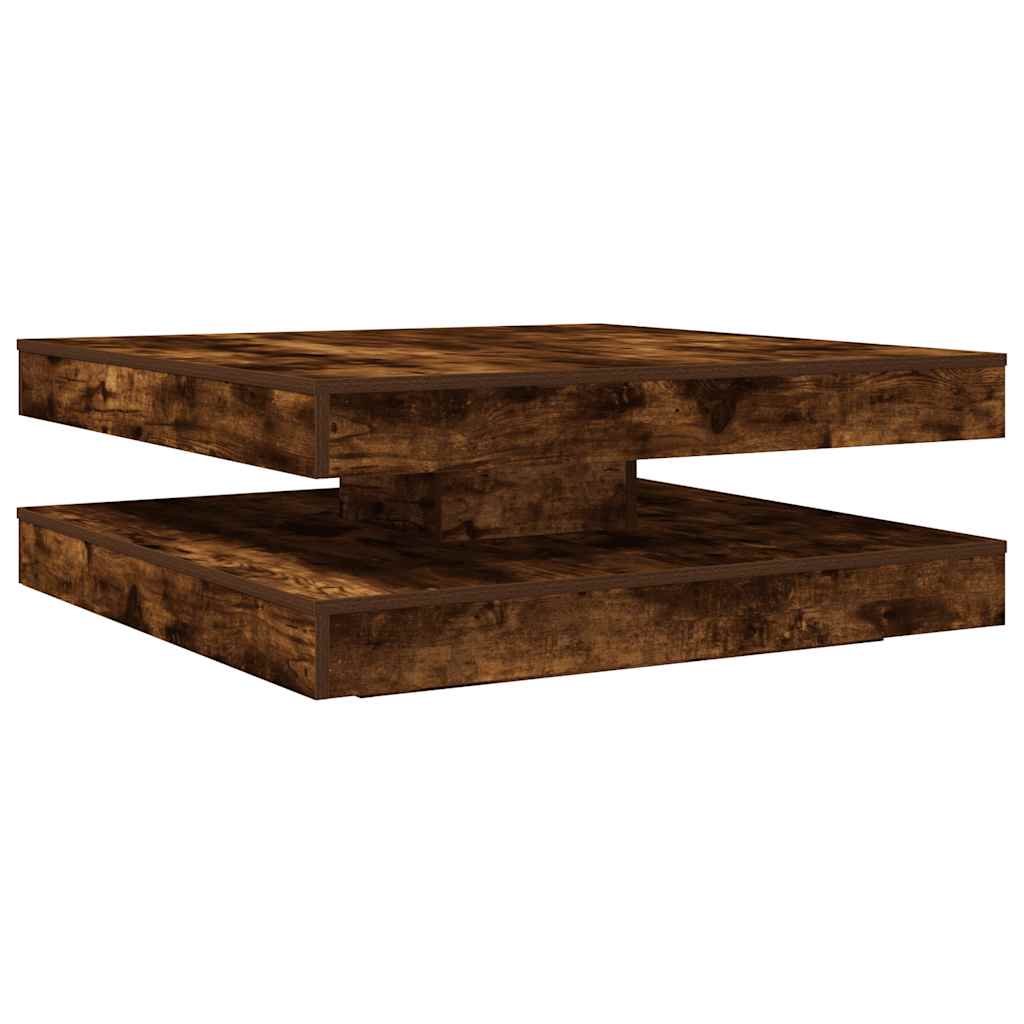 Table basse rotative à 360 degrés chêne fumé 90x90x34,5 cm - XIOS