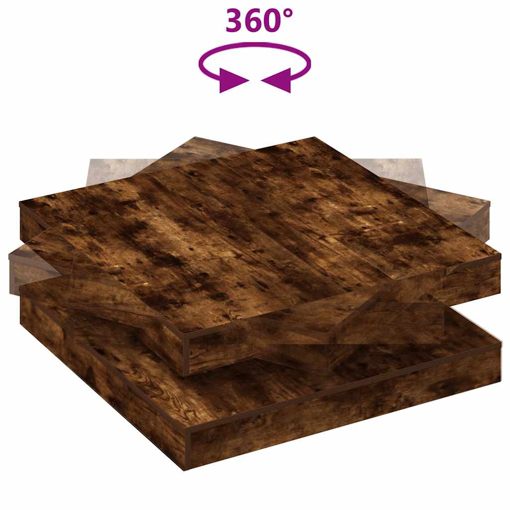 Table basse rotative à 360 degrés chêne fumé 90x90x34,5 cm - XIOS